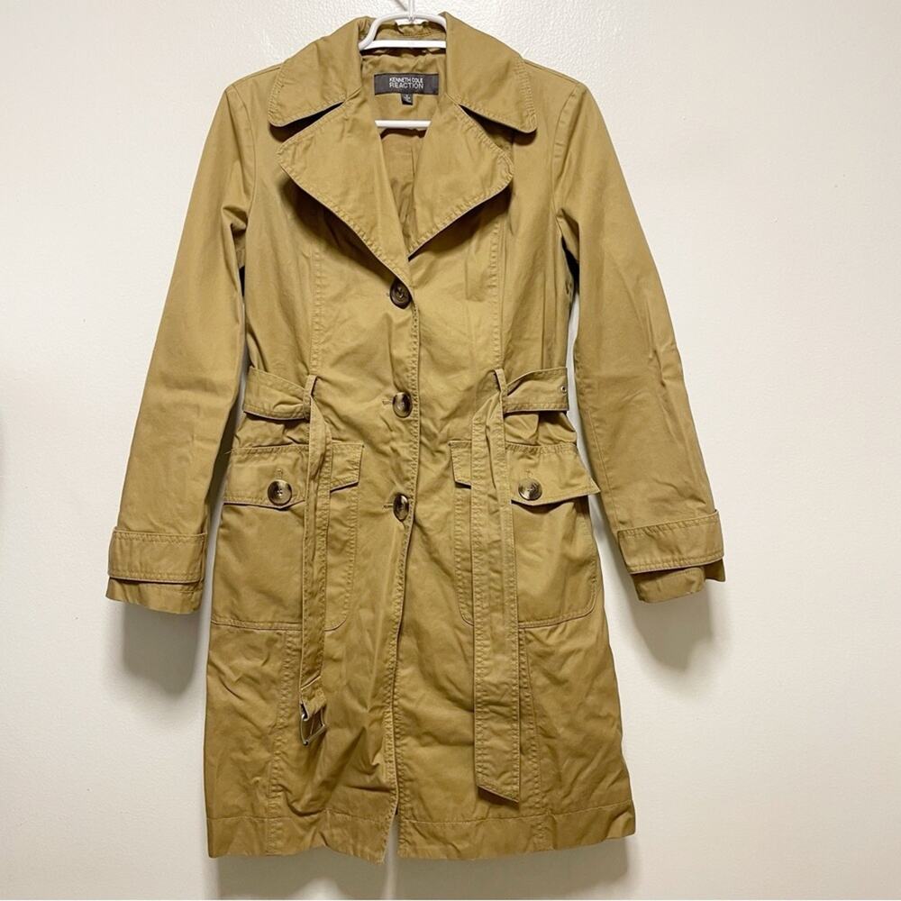 Kenneth Cole Reaction Camel Collared Trench Jacket